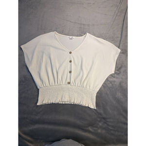 Venus X Lascana White Wooden Buttons V Neck Size Large